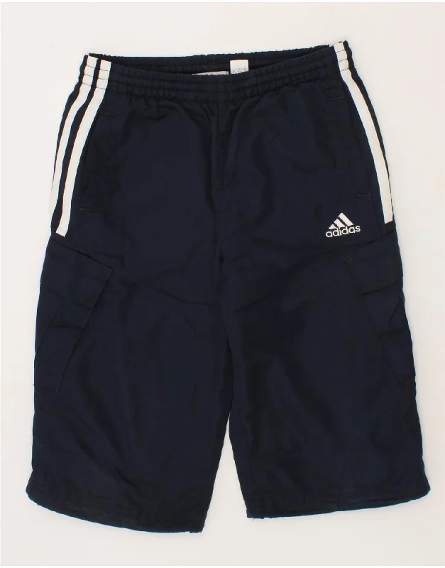 ADIDAS Boys Clima 365 Sport Shorts 4-5 Years Navy Blue Polyester