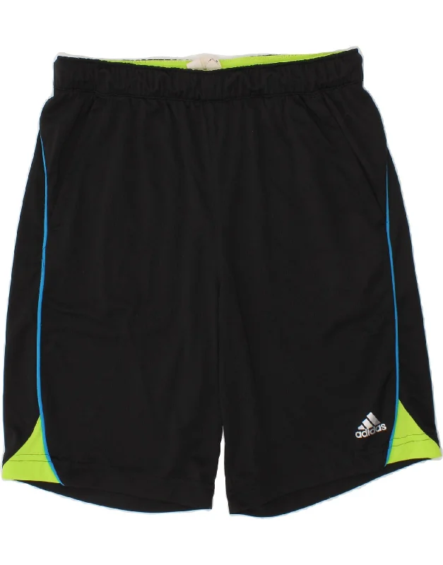 ADIDAS Boys Climachill Sport Shorts 11-12 Years Black Colourblock