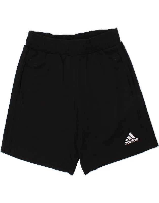 ADIDAS Boys Climacool Graphic Sport Shorts 9-10 Years Black Polyester