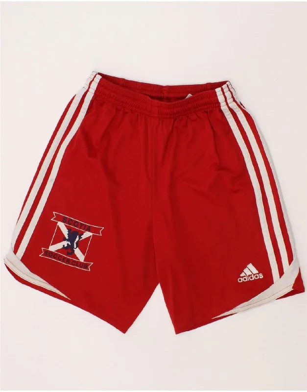 ADIDAS Boys Climacool Graphic Sport Shorts 9-10 Years Red Colourblock