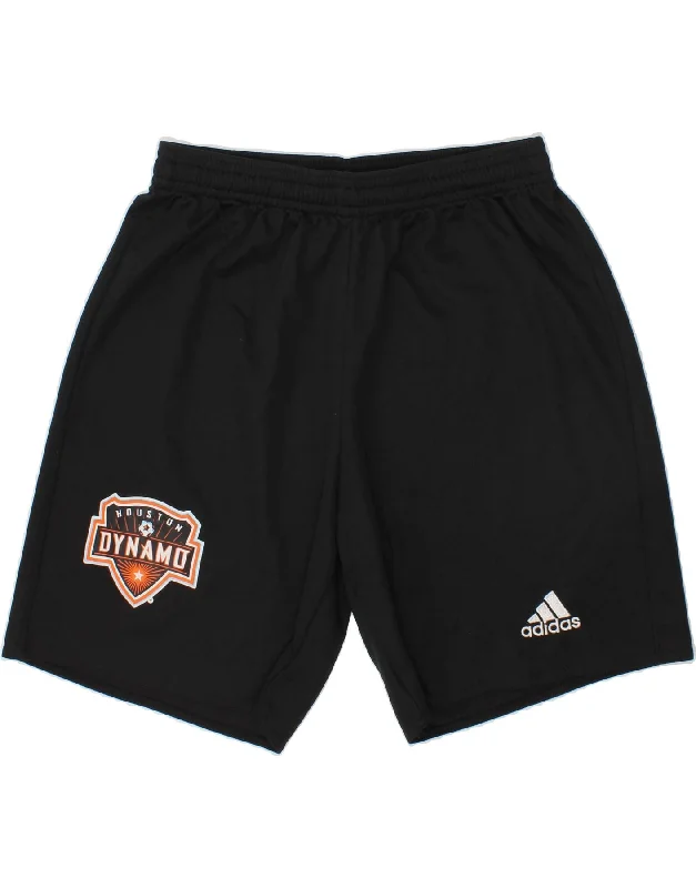 ADIDAS Boys Climalite Graphic Sport Shorts 11-12 Years Black Polyester