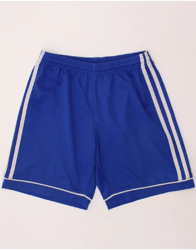 ADIDAS Boys Climalite Sport Shorts 11-12 Years  Blue Polyester