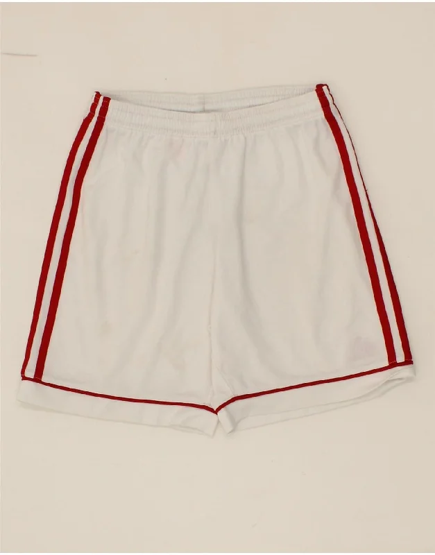 ADIDAS Boys Climalite Sport Shorts 11-12 Years White Polyester