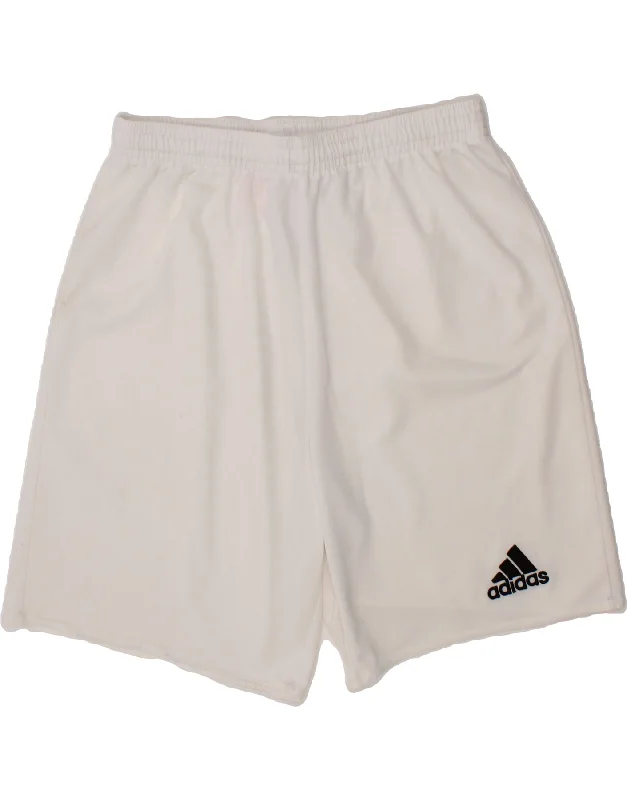 ADIDAS Boys Climalite Sport Shorts 13-14 Years White Polyester