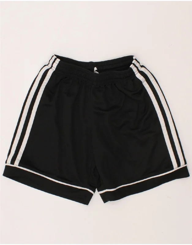 ADIDAS Boys Climalite Sport Shorts 7-8 Years Black Polyester