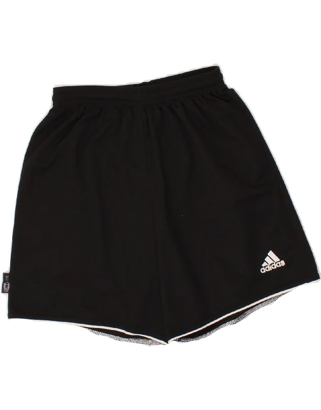 ADIDAS Boys Climalite Sport Shorts 7-8 Years XS Black Polyester