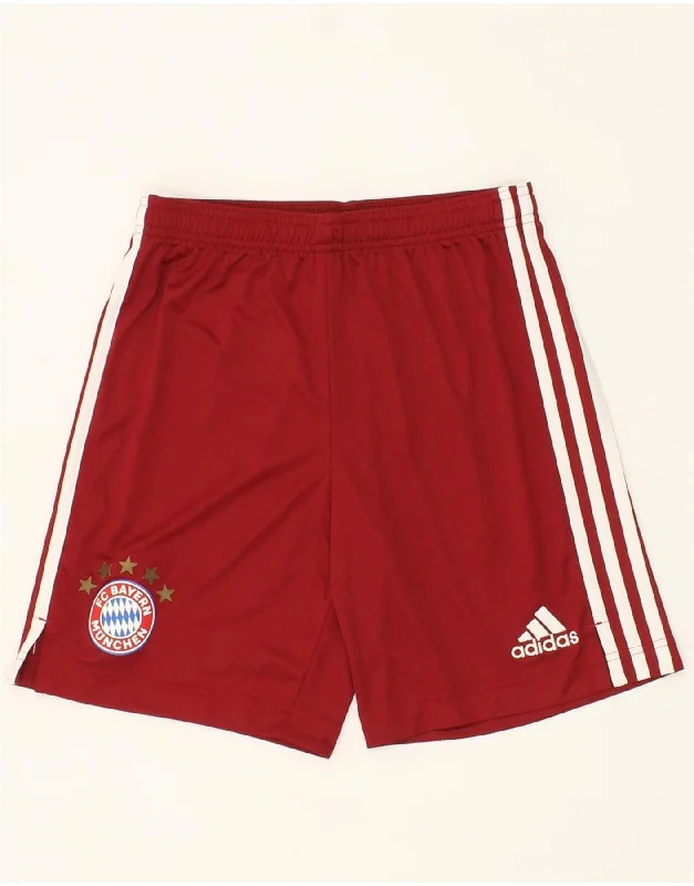 ADIDAS Boys FC Bayern Munchen Sport Shorts 13-14 Years Red Polyester