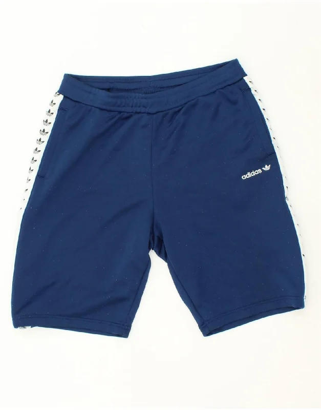 ADIDAS Boys Graphic Sport Shorts 15-16 Years Navy Blue Colourblock