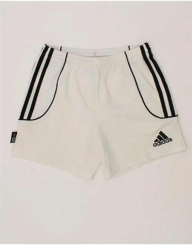 ADIDAS Boys Graphic Sport Shorts 9-10 Years 2XS White Polyester