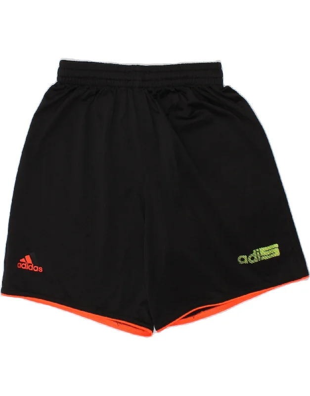 ADIDAS Boys Graphic Sport Shorts 9-10 Years Black Polyester