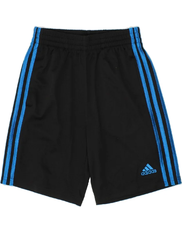 ADIDAS Boys Sport Shorts 10-11 Years Medium  Black Polyester