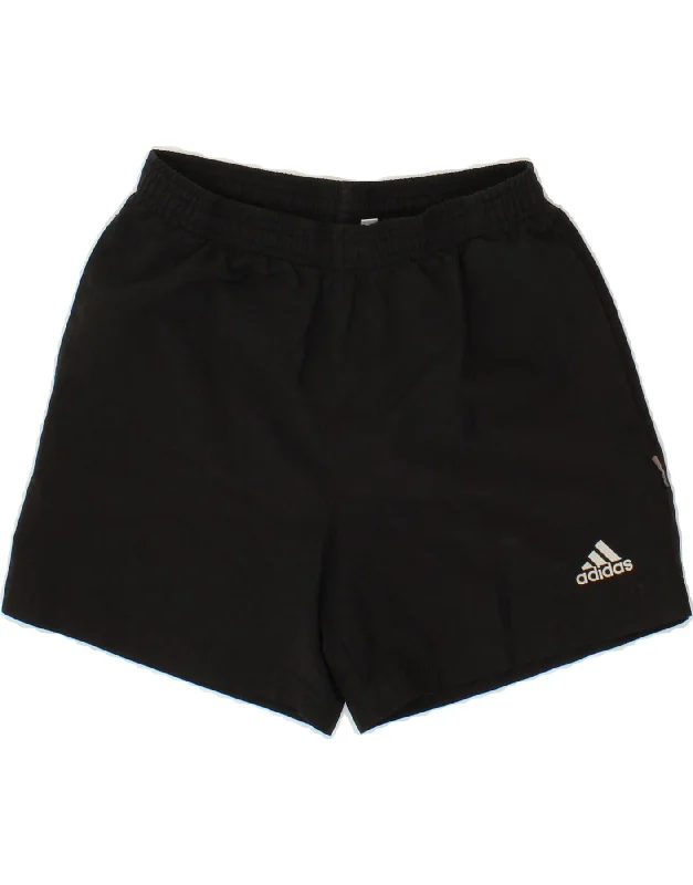 ADIDAS Boys Sport Shorts 11-12 Years Black Polyester