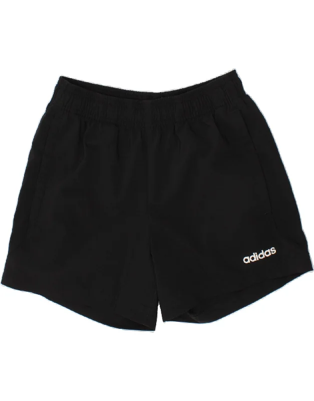 ADIDAS Boys Sport Shorts 11-12 Years Black Polyester