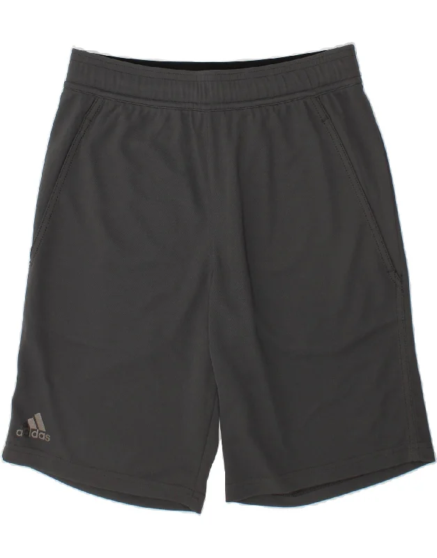 ADIDAS Boys Sport Shorts 11-12 Years Grey Polyester