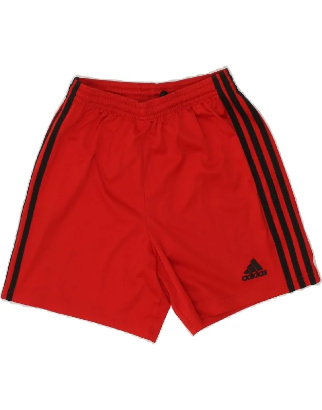 ADIDAS Boys Sport Shorts 11-12 Years Red Polyester