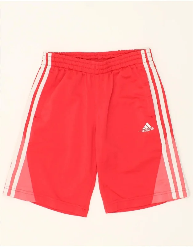 ADIDAS Boys Sport Shorts 11-12 Years Red Polyester