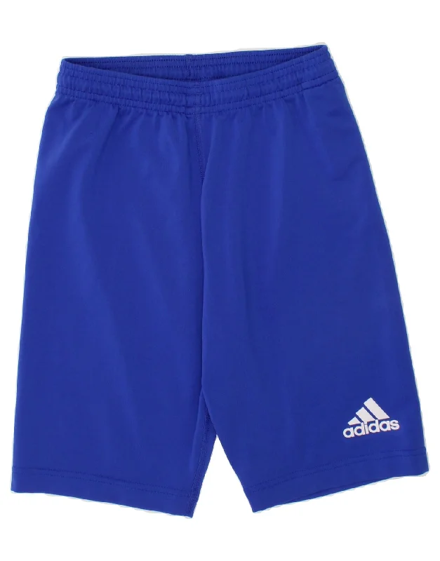 ADIDAS Boys Sport Shorts 13-14 Years Blue Polyester