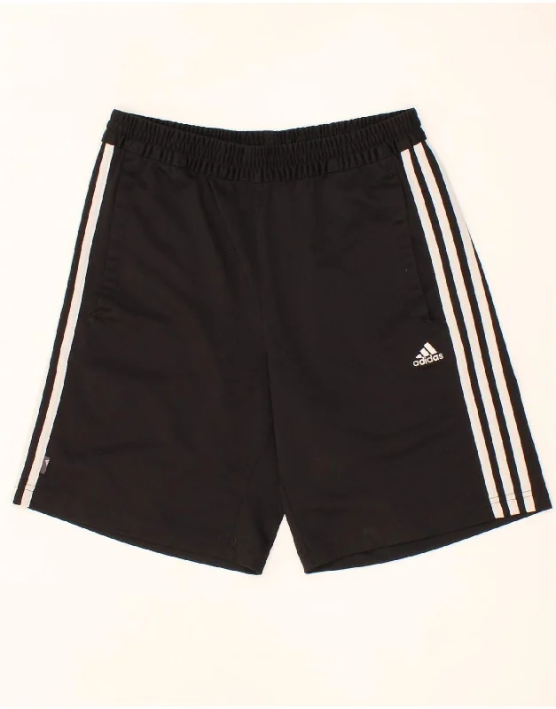 ADIDAS Boys Sport Shorts 13-14 Years Large  Black Polyester