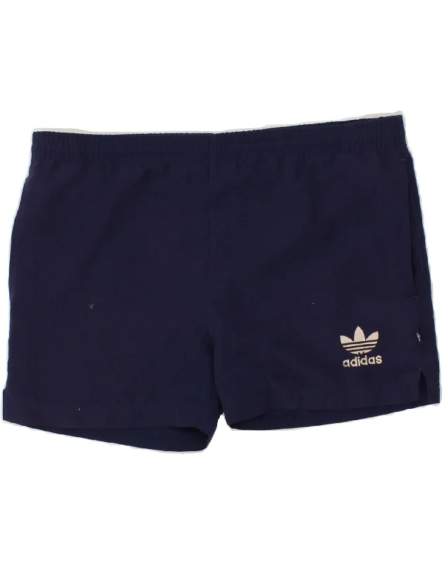 ADIDAS Boys Sport Shorts 13-14 Years Navy Blue Polyester