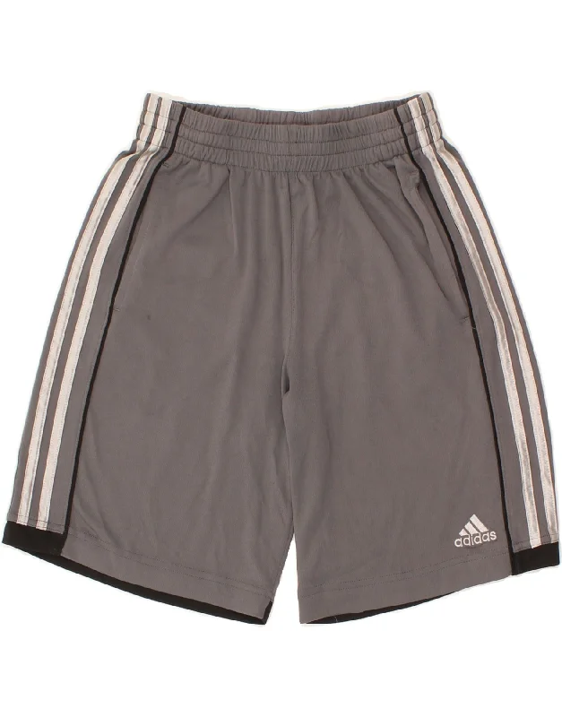 ADIDAS Boys Sport Shorts 14-15 Years Large Grey Polyester