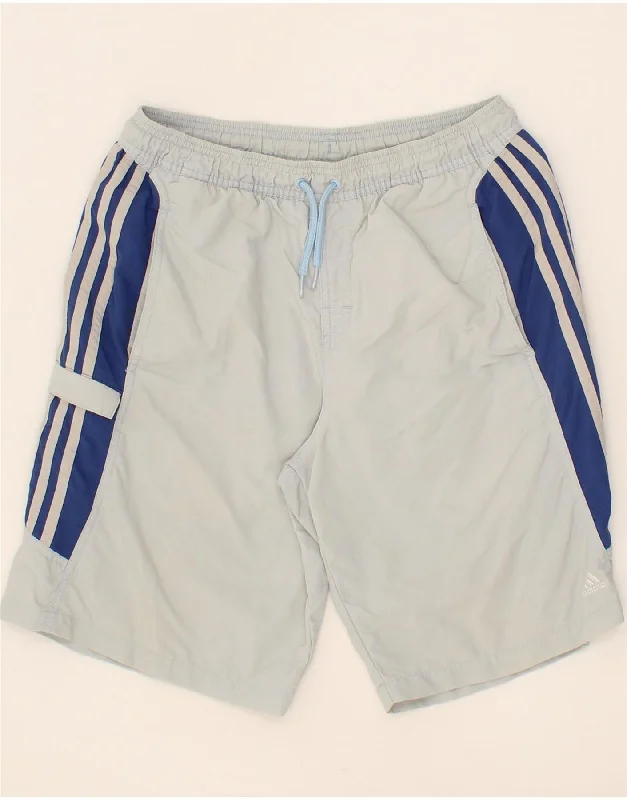 ADIDAS Boys Sport Shorts 15-16 Years  Blue Colourblock Polyamide