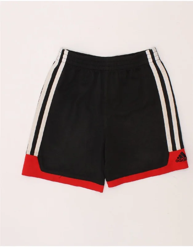 ADIDAS Boys Sport Shorts 2-3 Years Black Polyester