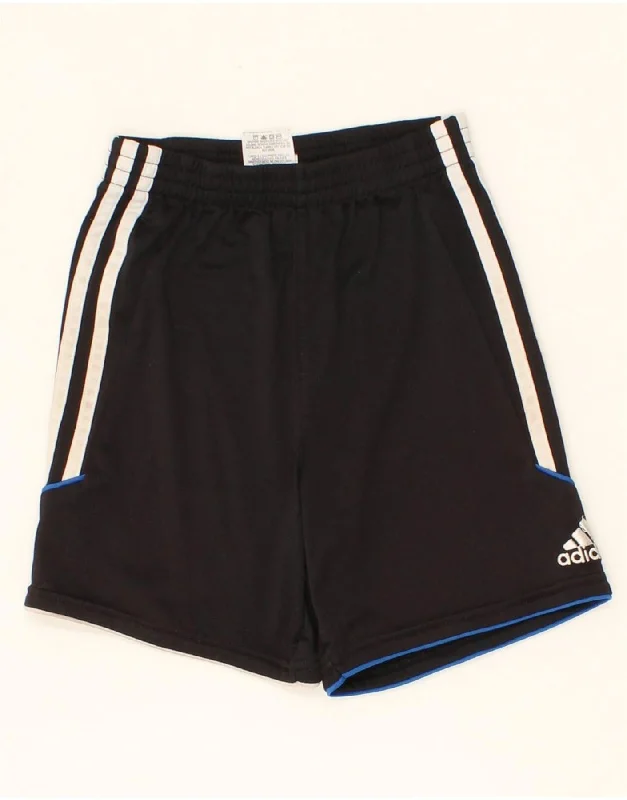 ADIDAS Boys Sport Shorts 3-4 Years Black Polyester