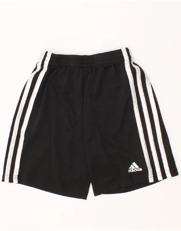 ADIDAS Boys Sport Shorts 5-6 Years Black Polyester