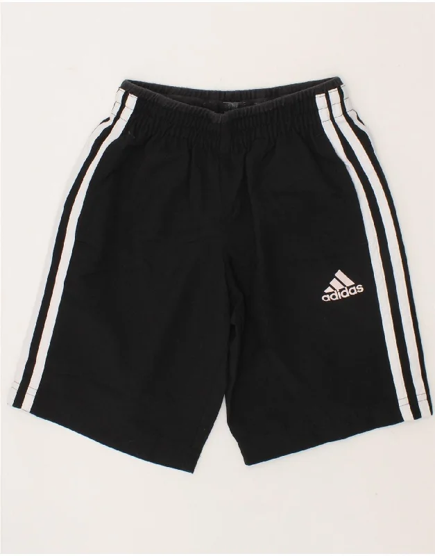 ADIDAS Boys Sport Shorts 5-6 Years Black Polyester