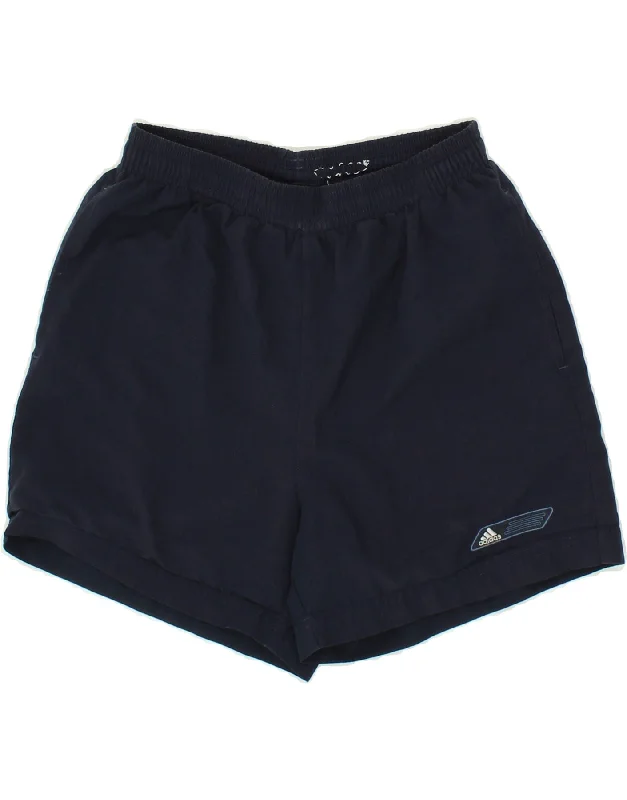 ADIDAS Boys Sport Shorts 7-8 Years Navy Blue Polyester