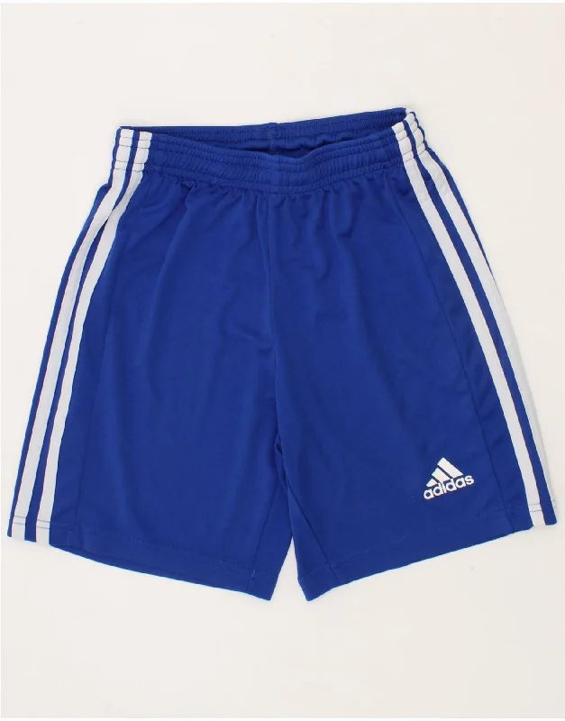 ADIDAS Boys Sport Shorts 9-10 Years Blue Polyester