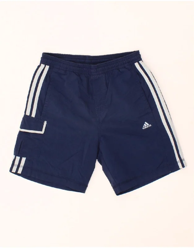 ADIDAS Boys Sport Shorts 9-10 Years  Navy Blue Polyamide