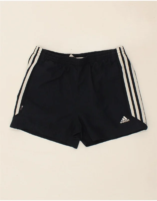 ADIDAS Boys Sport Shorts 9-10 Years Navy Blue Polyester