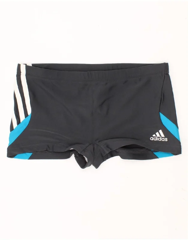 ADIDAS Boys Swimming Shorts 13-14 Years Grey Colourblock Nylon