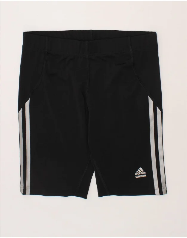 ADIDAS Girls Sport Shorts 13-14 Years Black Polyester