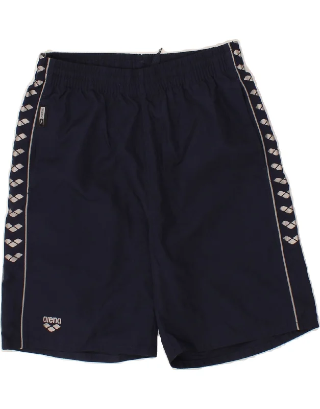 ARENA Boys Sport Shorts 12-13 Years Navy Blue Polyester