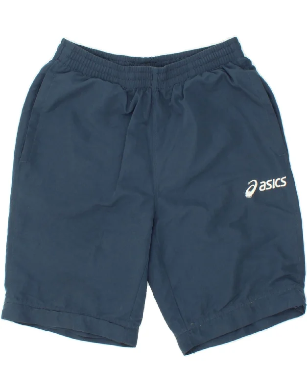 ASICS Boys Graphic Sport Shorts 13-14 Years Navy Blue Polyester