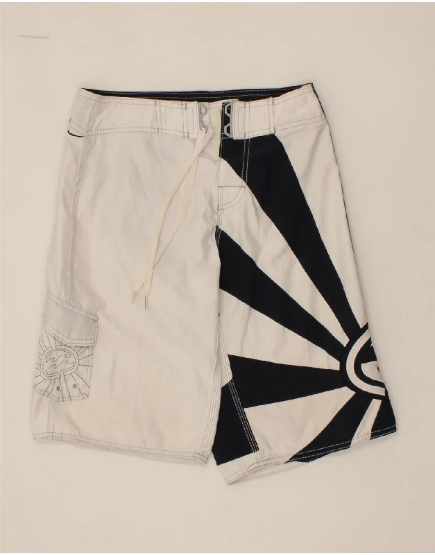 BILLABONG Boys Graphic Swimming Shorts 11-12 Years White Polyester