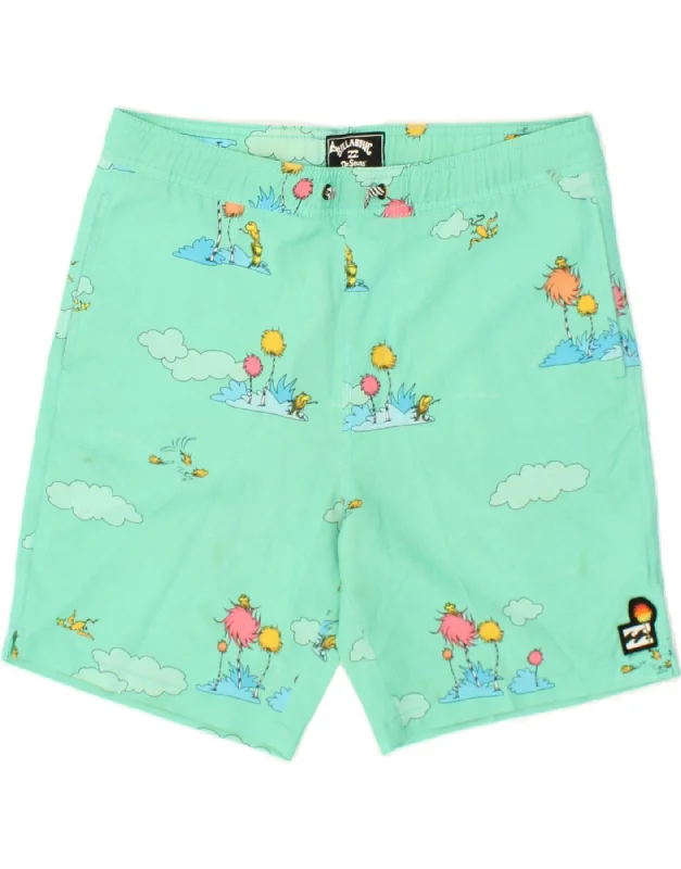 BILLABONG Boys Graphic Swimming Shorts 13-14 Years Turquoise Polyester