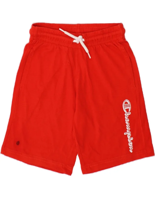 CHAMPION Boys Graphic Sport Shorts 5-6 Years XS Red Cotton