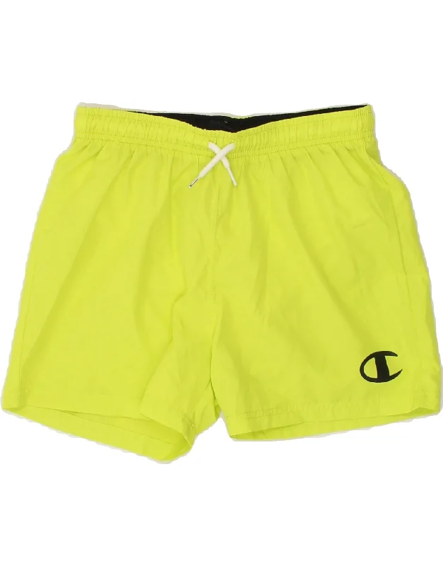 CHAMPION Boys Sport Shorts 13-14 Years XL  Yellow Polyester