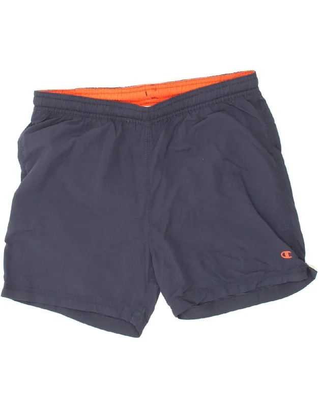 CHAMPION Boys Swimming Shorts 13-14 Years XL Navy Blue Polyester