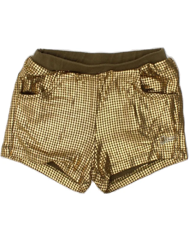 DIESEL Baby Girls Casual Shorts 9-12 Months w18  Gold Spotted