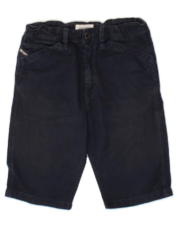 DIESEL Boys Bermuda Shorts 9-10 Years W24 Navy Blue Cotton