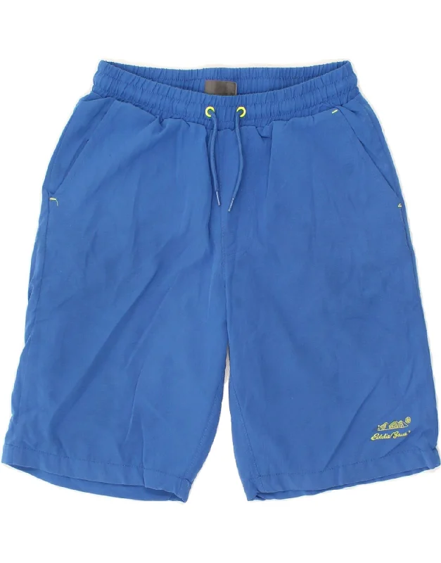 EDDIE BAUER Boys Sport Shorts 10-11 Years Medium Blue Polyester