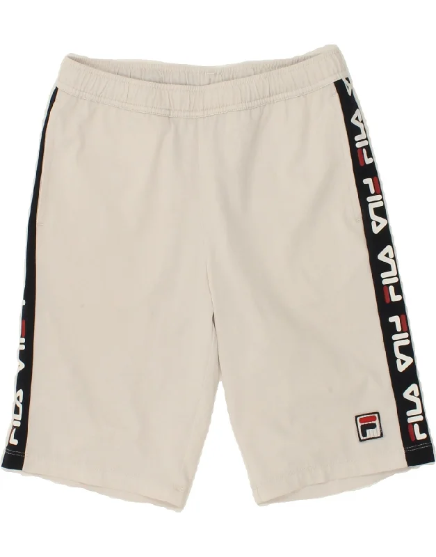 FILA Boys Graphic Sport Shorts 11-12 Years White Colourblock