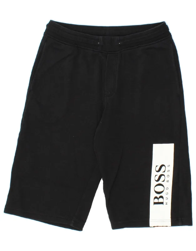 HUGO BOSS Boys Graphic Sport Shorts 15-16 Years Medium Black Colourblock