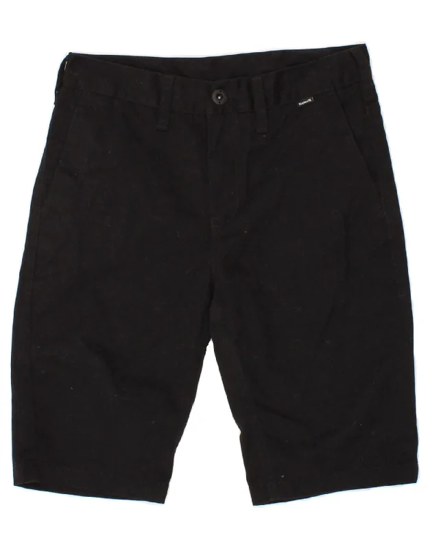 HURLEY Boys Chino Shorts 15-16 Years W28 Black Cotton