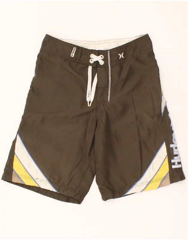 HURLEY Boys Graphic Swimming Shorts 5-6 Years  Grey Colourblock Polyester