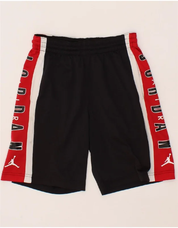 JORDAN Boys Dri Fit Graphic Sport Shorts 10-11 Years Medium Black